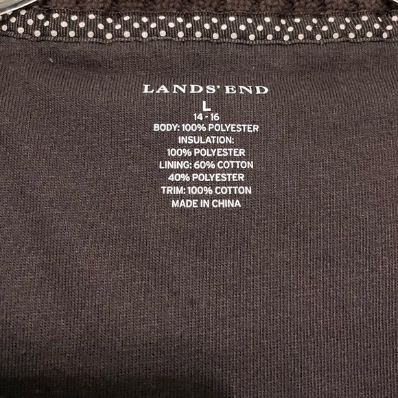 Lands’ End brown vest size large in great shape warm with sweater like collar - Picture 5 of 8